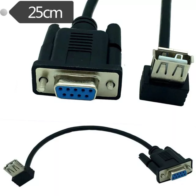 RS232 DB9 9 Pin Female to USB 2.0 A Female Jack Serial Adapter Connector Cable