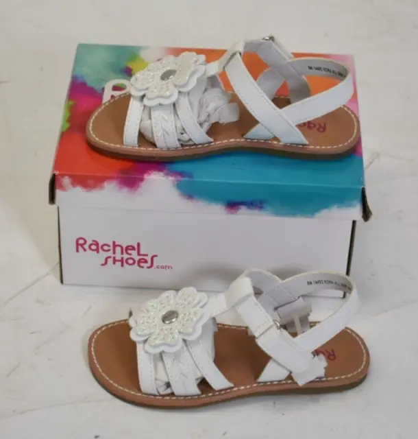Rachel Shoes Girls' Sandals White Floral Kora Sandal Size Toddler 10 M