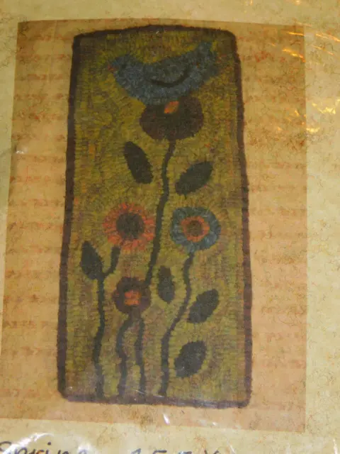 Kit de enganche de alfombra primitiva WOOLEYRUGGER SPRING Janice Sonnen 15,5x7" con gancho de lana