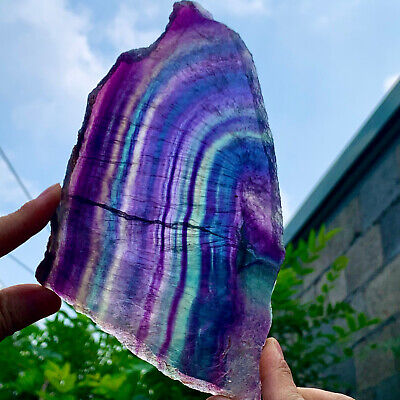 434G   Natural beautiful Rainbow Fluorite Crystal Rough stone specimens cure 2