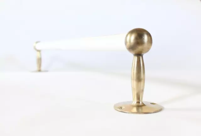 antique milk glass towel bar rod rack holder | deco vtg victorian bathroom hook