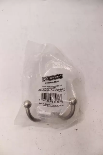 Liberty Hardware Brainerd Double Robe Hook Zinc Die Cast B46115J-SN-C