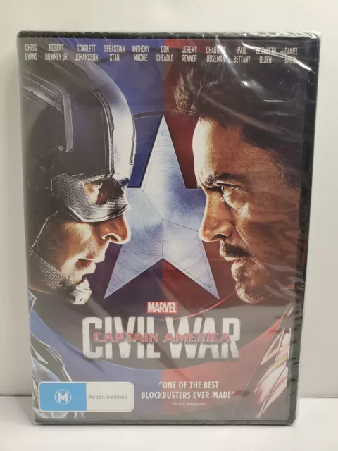 Captain America Civil War DVD 2016 Sealed New Region 4 Free AUS Tracked Post