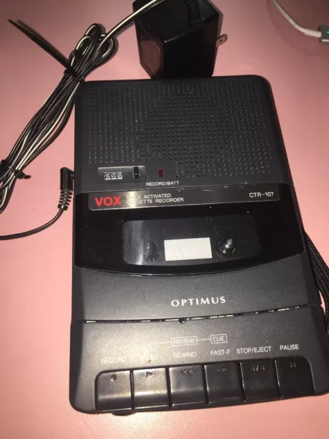 Optimus CTR-107 Standard Cassette VOX Voice Activated cassette Recorder