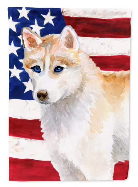 Siberian Husky Patriotic Flag Canvas House Size BB9655CHF