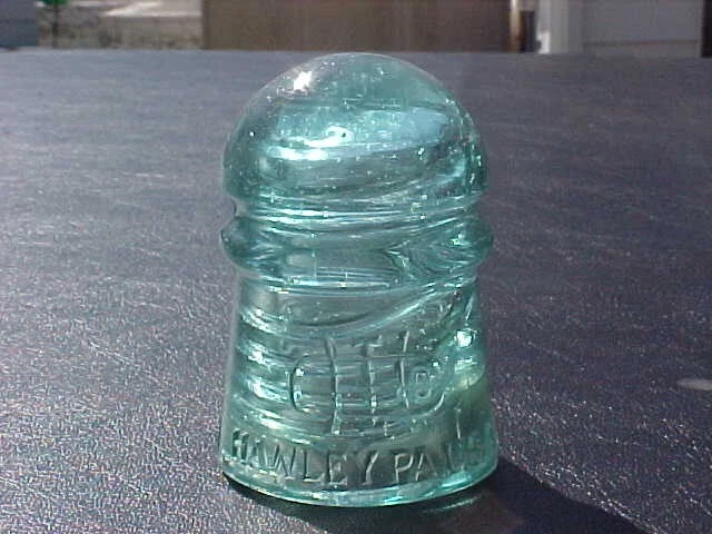 CD 102 HAWLEY PA  Aqua Glass Insulator  MINT  w/defected thread error HEAVY PONY