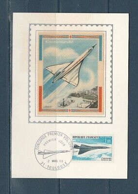 Feuillet CEF 1er jour 88 1969 Concorde Projet Franco-Anglais 1er vol 2 mars 69 