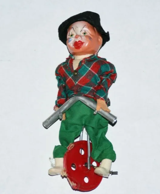 Clown Acrobat Tight Rope Walker Unicycle Doll Toy Germany Vintage for REPAIR