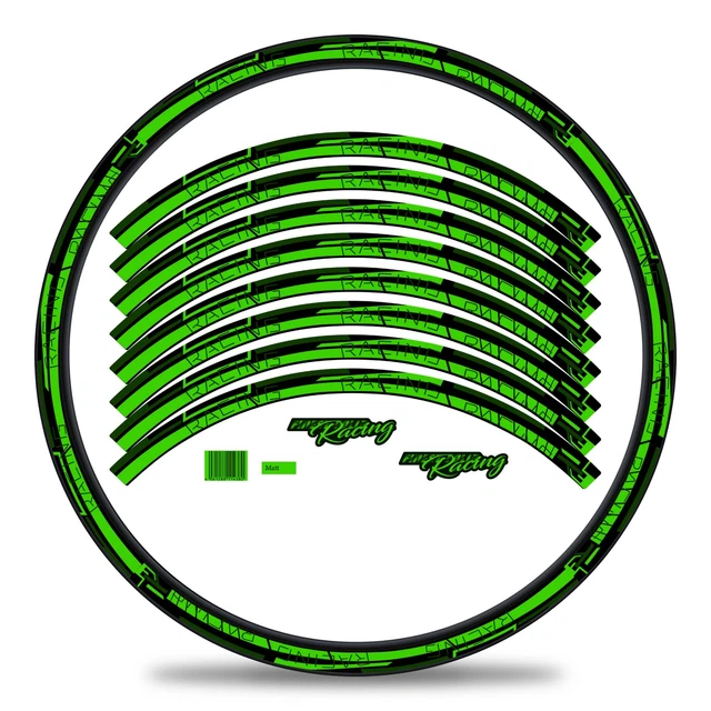 Autocollant de jante - ROUE - Vert - Largeur 20mm - Pour vélos de route