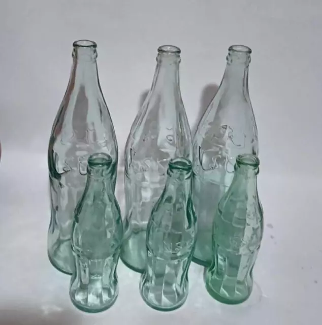 Lot 6 Collection of vintage Coca-Cola bottles of embos arabic writting old clean 2