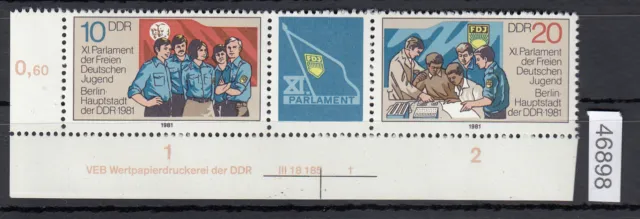 DDR 1981, Mich.-Nr.: 2609+10 ** DV  FN 1