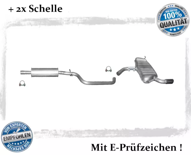 Auspuffanlage für AUDI A3 (8P1) 1.6 75KW Bj.03-08 Auspuff Schalldämpfer Schelle