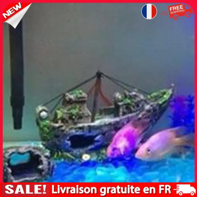 Aquarium ornement voilier coul�� Decor bateau Destroyer Fish Tank grotte