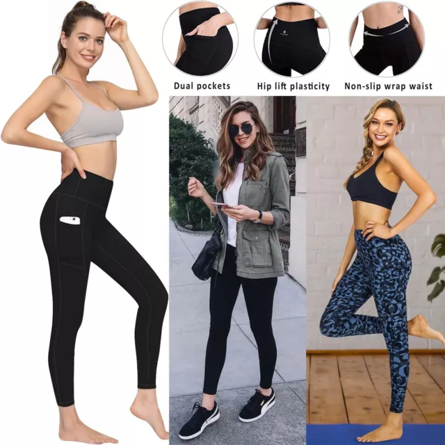 Women Fitness Sports Leggings Ladies Gym High Waist Yoga Pants With Stretch