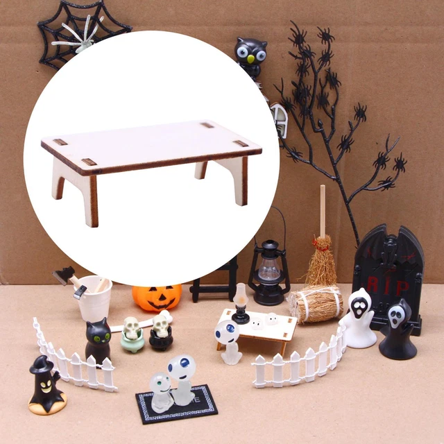 Set Mobili In Miniatura Predolo Scala 1:6 | Tavolo E 2 Sedie In Legno Stile Moderno | Per Case Delle Bambole