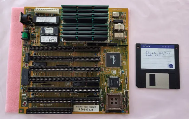 Magitronic HLH386SX 25MHz Cyrix TI 486SLC 8MB RAM Half Baby AT Motherboard