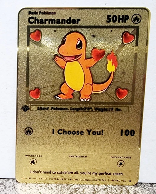 THICC PIKACHU I Choose You Pokemon Gold Metal Card Express Postage Gift  Funny $15.95 - PicClick AU