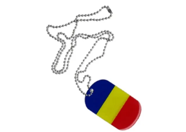 Dog Tag Fahne Flagge Rumänien DogTag 3x5cm Kette mit Anhänger