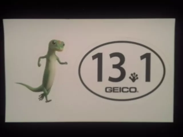 Geico Gecko & Half Marathon Stickers 13.1 Gecko Lizard Running