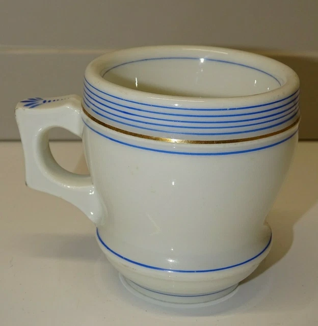 -Superbe Brulot Tasse A Cafe Belle Ceramique Epaisse Blanc/Bleu Xix Cafe D