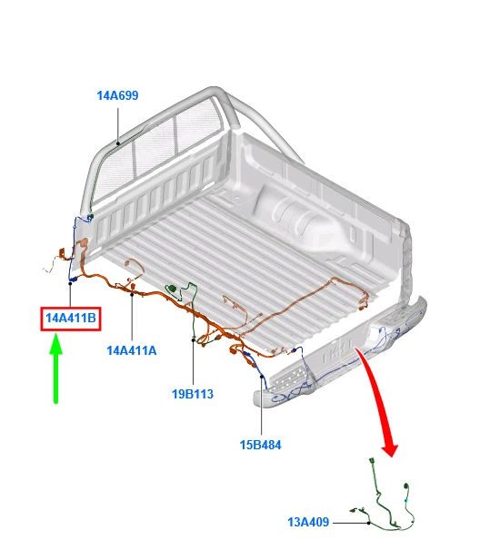 FORD RANGER T6 MK1 Roll Over Bar Wire Assy AB39-13B551-AC 5327862 NEW ...
