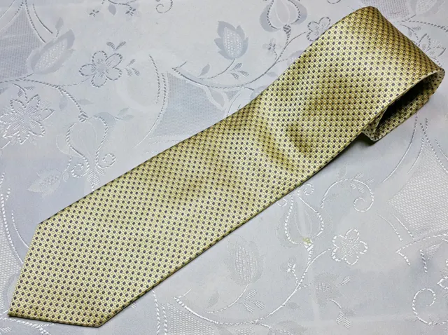 Gents Vintage Authentic Tommy Hilfiger Yellow Blue Silk Men's Neck Tie