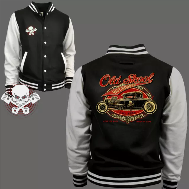 College Jacke Auto Oldtimer Hot Rod Speed Shop Kustom Rockabilly *1277