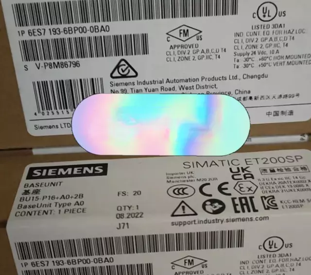 1pcs SIEMENS   Base Unit 6ES7193-6BP00-0BA0