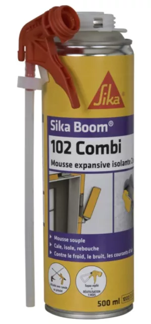 Mousse expansive polyuréthane tous sens multi-usages 500ml SIKA BOOM 102 COMBI