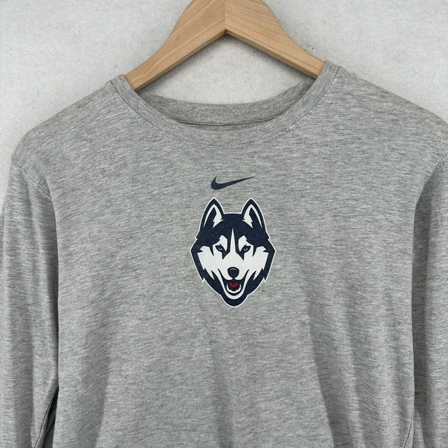 UCONN Shirt Youth M UNIVERSITY OF CONNECTICUT HUSKIES NIKE Long Sleeve Gray
