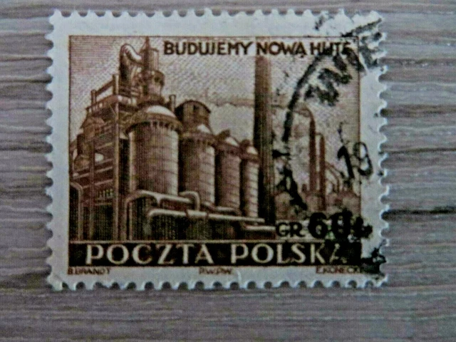 Briefmarken Polen, gestempelt 1951, Schwerindustrie,1 Wert