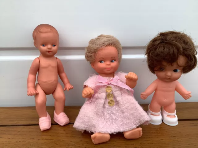 Three Vintage Small Dolls Bundle Made In Hong Kong *VGC*