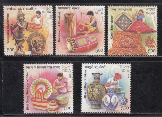 Indischem 2018 Set / 10 Briefmarke Handicrafts + Handlooms Von Tanz,Pottery,Gods