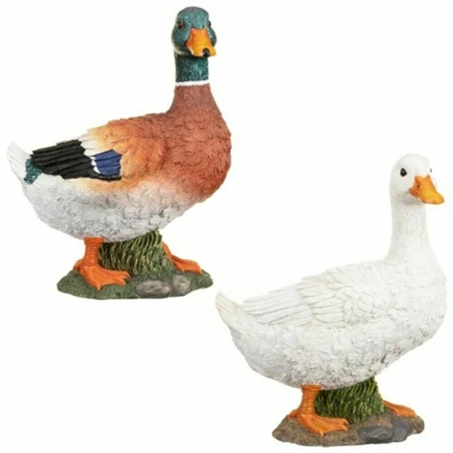 Duck Garden Ornament Statue Mallard Figure Resin For Lawn Patio Sculpture New