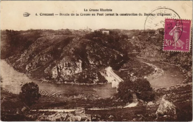 CPA CROZANT Boucle de la Creuse au Pont - Construction du Barrage (1143750)