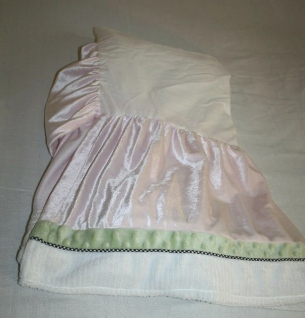 Kidsline Baby Crib Nursery Bedding Bed Skirt Pink Mint Green Ladybug Dust Ruffle