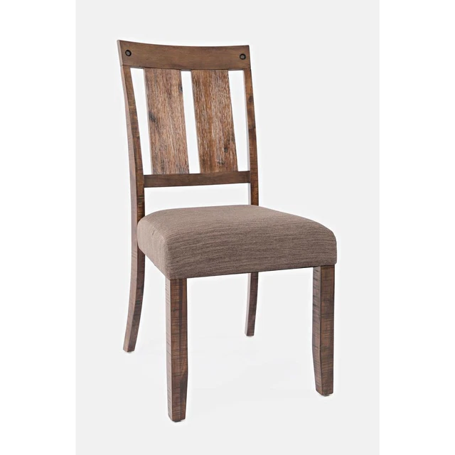 Mission Viejo Distressed Upholstered Side Chair (Set of 2), Rustic Natural...