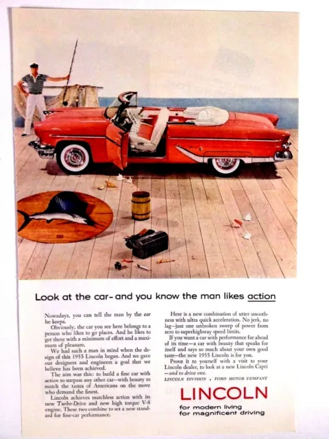 1955 Lincoln Convertible Print Ad