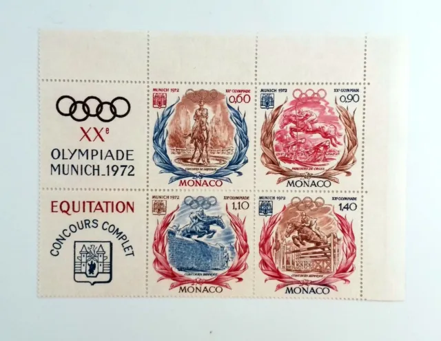 MONACO 1972 Olympic Games - Munich, Germany. Equestrian Events NEUF** MNH 5C