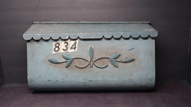 Vintage Metal Wall Mounted Mailbox Flip Top Mail Slot 16.5" W x 4.5" D x 9.5" H