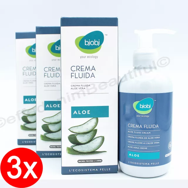 Crema corpo Aloe Vera Bjobj Fluida nutriente idratante profumata eco Bio 3x