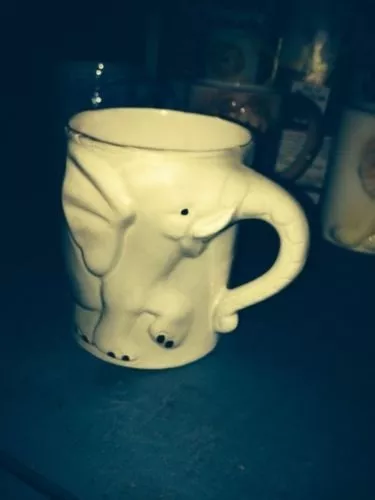 1981 4 VTG Elephant Monkey Lion Ostritch Animal Menagerie Mug Child Zoo Ceramic 3