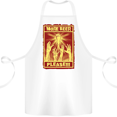 Zombies More Beer Please Funny Alcohol Cotton Apron 100% Organic