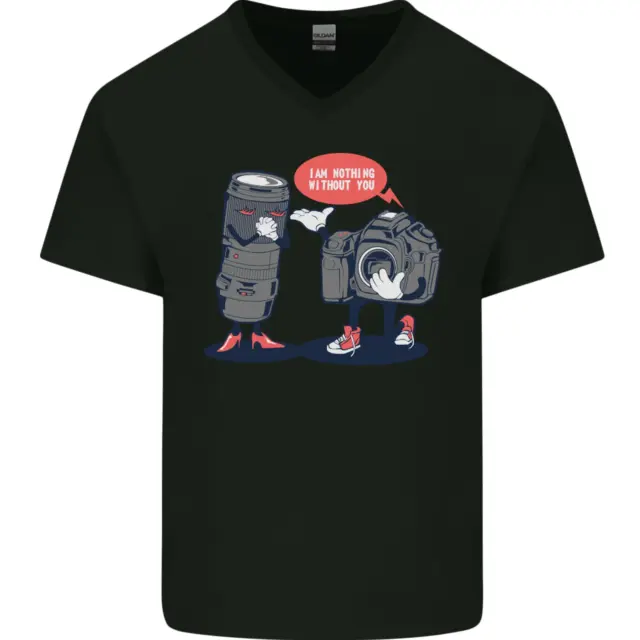 T-shirt da uomo Nothing Without You Photographer scollo a V cotone