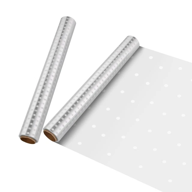 Papier Cellophane Transparent 54cm X 30M Pois Blancs - Emballage Cadeau Fleuriste