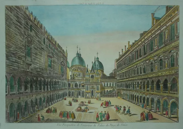 Venedig Guckkastenblatt - Dogenpalast - Huquier Fils - Original von 1780