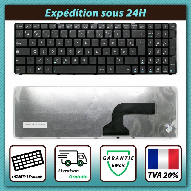 Clavier Interne AZERTY noir 0KN0-EL1FR01 pour ordinateur Asus X70I