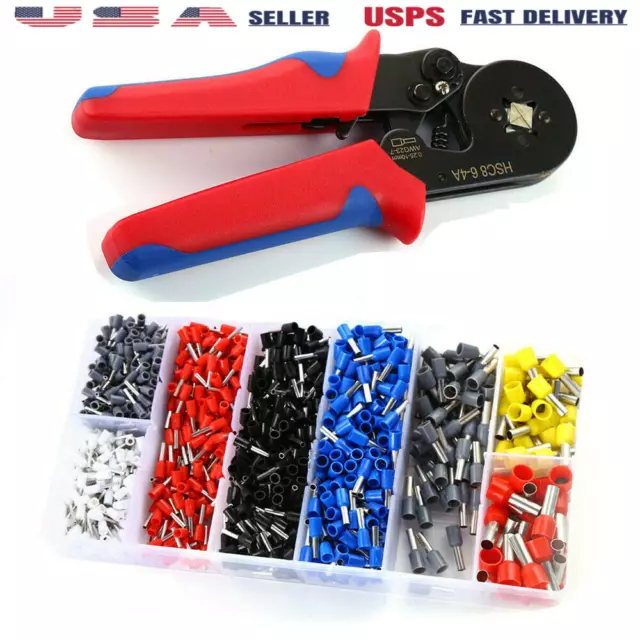 Crimp Pliers & Insulated Cord Pin End Terminal Ferrule Crimp Wire Connectors Kit