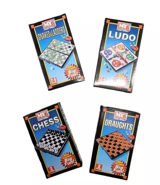 Traditional Mini Board Magnetic Travel Games Chess Ludo Snakes Ladders Draughts