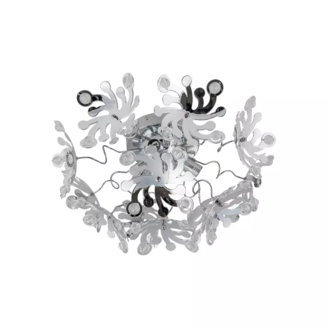 Modern Silver Chrome Semi Flush Ceiling Light Fitting Chandelier Bedroom Lounge